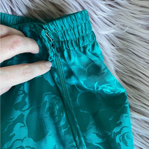 Papell Too Vintage Teal Silk Skirt - Picture 5 of 7